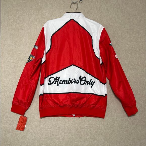NWT Members Only Sport Red Team Racing Windbreaker Men's Jacket. Size: Medium - Picture 2 of 10